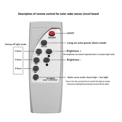 3X Automatic Control Lamp Board with Remote Control Solar LED Driver Board Multi-Function Practical Human Body Induction 2