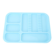 Dental Instrument Tray with Compartments, Blue Oral Instrument Holder for Clinic Organization
