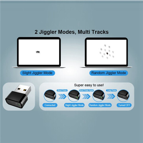 2X USB Mouse Jiggler Undetectable Mouse Mover Anti Computer Hibernation Mobile Cursor with Separate Mode and /OFF 2