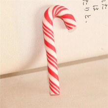 60PCS Christmas Red Cane Soft Pottery Jewelry Accessories New Year Candy Cane Home Decoration
