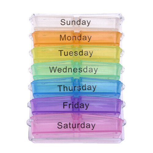 4X Medicine Weekly Storage Pill 7 Day Tablet Sorter Box Container Case Organizer