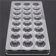 6X Molde Duro del Chocolate de la Forma de Shell 3D Mar Shell Policarbonato Hielo Claro Jalea Caramelo Molde