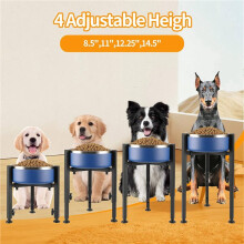 2X Suporte para Tigelas de Cachorro, Suporte Alto Ajustável para Comida Cachorro, Suporte Elevado para Tigelas de Cachorro, Alimentador Água Elevado