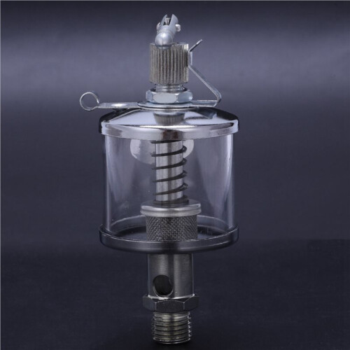 8X 50mL Engine Machine Lubricator Oil Gravity Drip Feed Oiler Clear+Silver 2