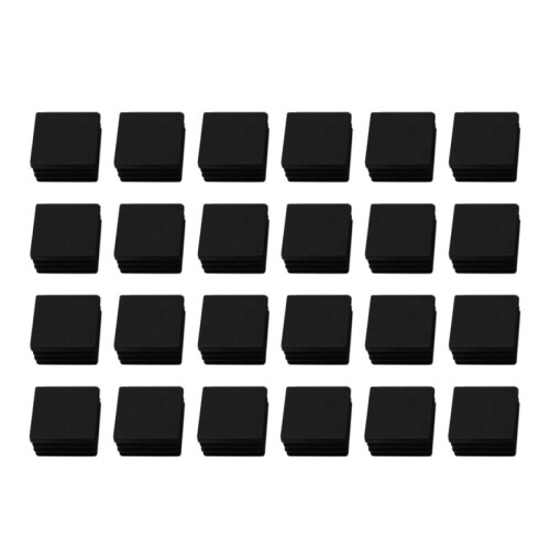 144 Pcs 30mm X 30mm Plastic Ribbed Square End Caps Tube Insert Black 1