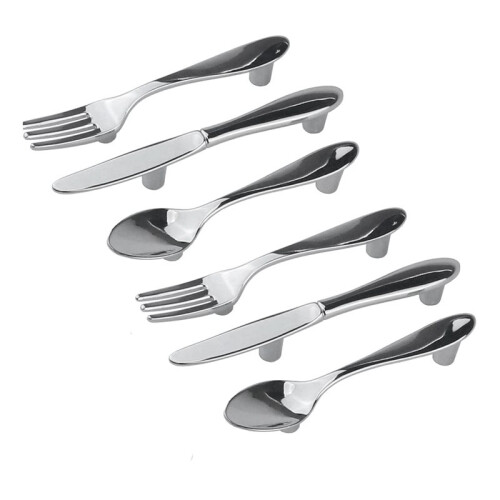 30 PCS Knife Spoon Fork Kitchen Cabinet Closet Drawer Pull Handles Knobs 3-Inch Center to Center (Silver) 2