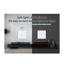 2X Interrupteur Tactile Double UE 1 Voie 2 Voies, Panneau en Verre Trempé, Interrupteur D'Escalier, Interrupteur de Capteur de Chambre, Pas Besoin de