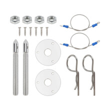 4X Universal Mount Bonnet Hood Pin Lock Kit Racing Sport Car Alloy Silver