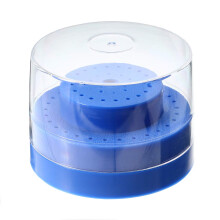 48 Holes Nail Drill Bits Holder Plastic Organizer for Nail Grinding Head Storage Box Blue