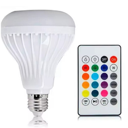 2X E27  RGB Wireless  Speaker Bulb Music Playing Dimmable LED Bulb Light Lamp with Remote Controller 1