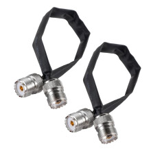 Cable Coaxial Plano Pasante para Puerta/Ventana, 4 Unidades, 50 Ohmios, SO239, Conector UHF Hembra A UHF Hembra.