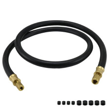 2X High-Flow Refrigerant Hose, Black, 6ft, 1/2inch Diameter, 3/8inch to 1/4inch Fitting