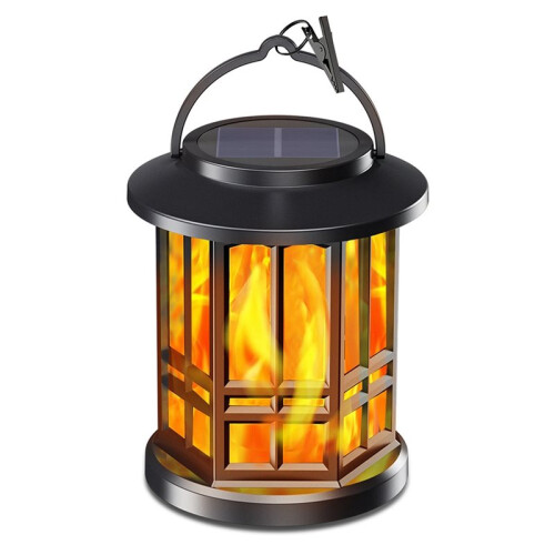 2X Solar Flameless Lantern Light Hanging Dancing Flame Lantern Light Auto /Off Decorative Fire Lanterns 1