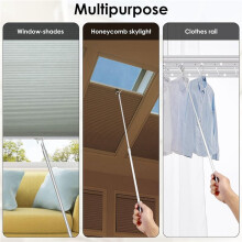 Easy Pull Teleskop-Rollo-Kippstab, 13-24 Zoll Länge Verstellbare Jalousiestange, Kleiderbügelhakenstange zum Herunter- und Hochziehen, 4 Stück