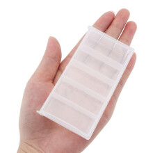3X Caja Organizadora de Plástico Transparente con 5 Rejillas para Guardar Aparejos de Pesca y Separadores de Joyas.