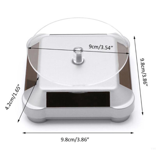 3X Rotating Display Stand 360 Degree Solar Power Rotating Turntable Display Stand Silver 2