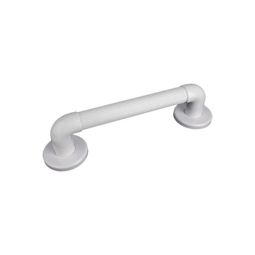 Euroshowers White Plastic Fluted Grab Rail Bar (12" / 30Cm)