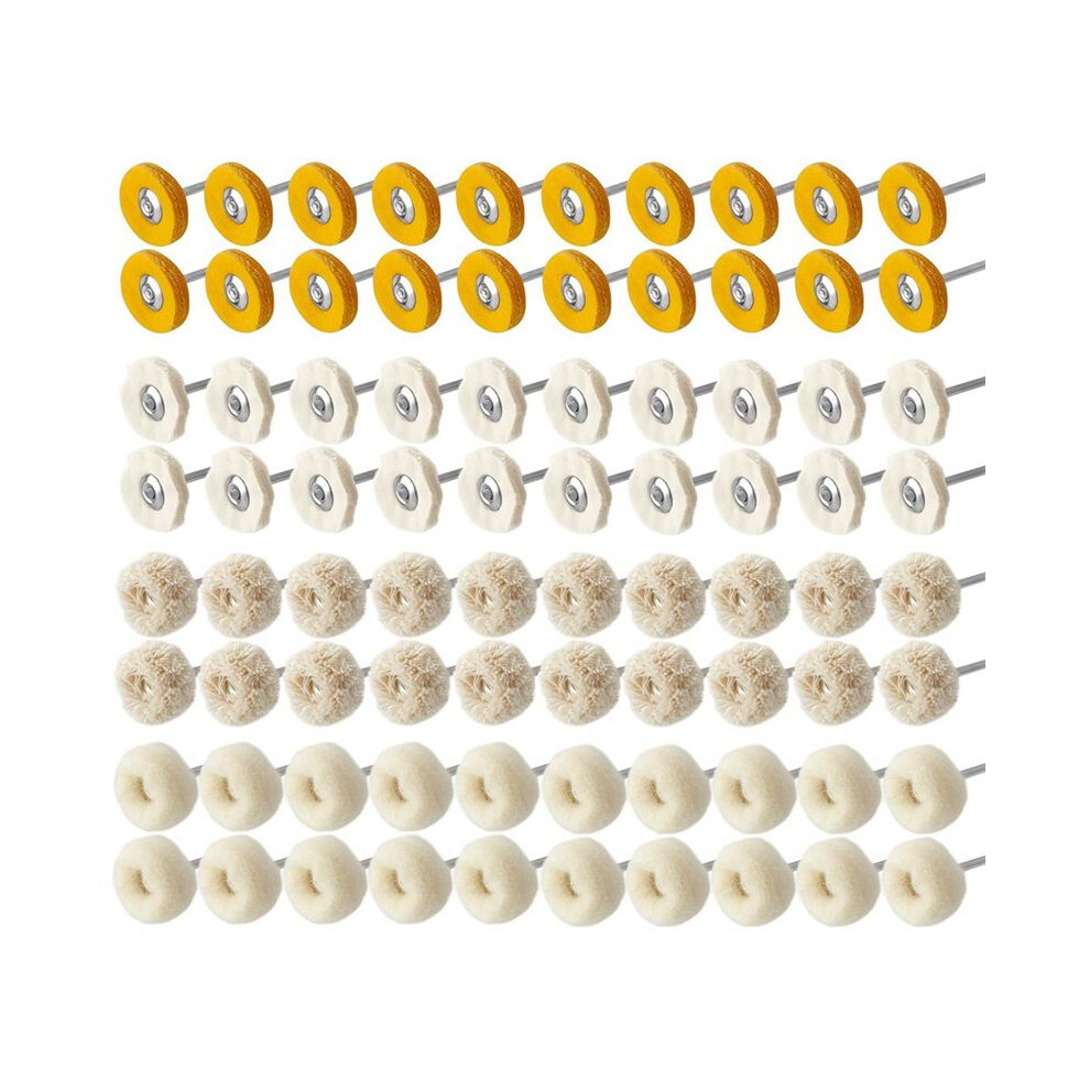 80Pcs 1 Inch Cashmere Cotton Cloth Polishing Buffing Wheel Kit For Rotary Tools, 3Mm 1/8Inch Shank Small Polishing Wheel 4712705791645