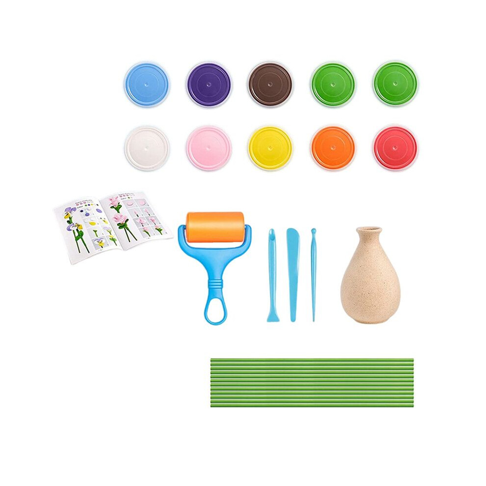 Photos - Other Toys Flower Kit for Kid Crafts and Art Set, Fun DIY Kit Kids Mothers Day Party Favors Vase and Button Flowers Crafts