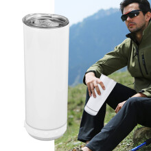 20oz Tragbarer Bluetooth-Musikwanderbecher, 600ml vakuumisoliert, weiß