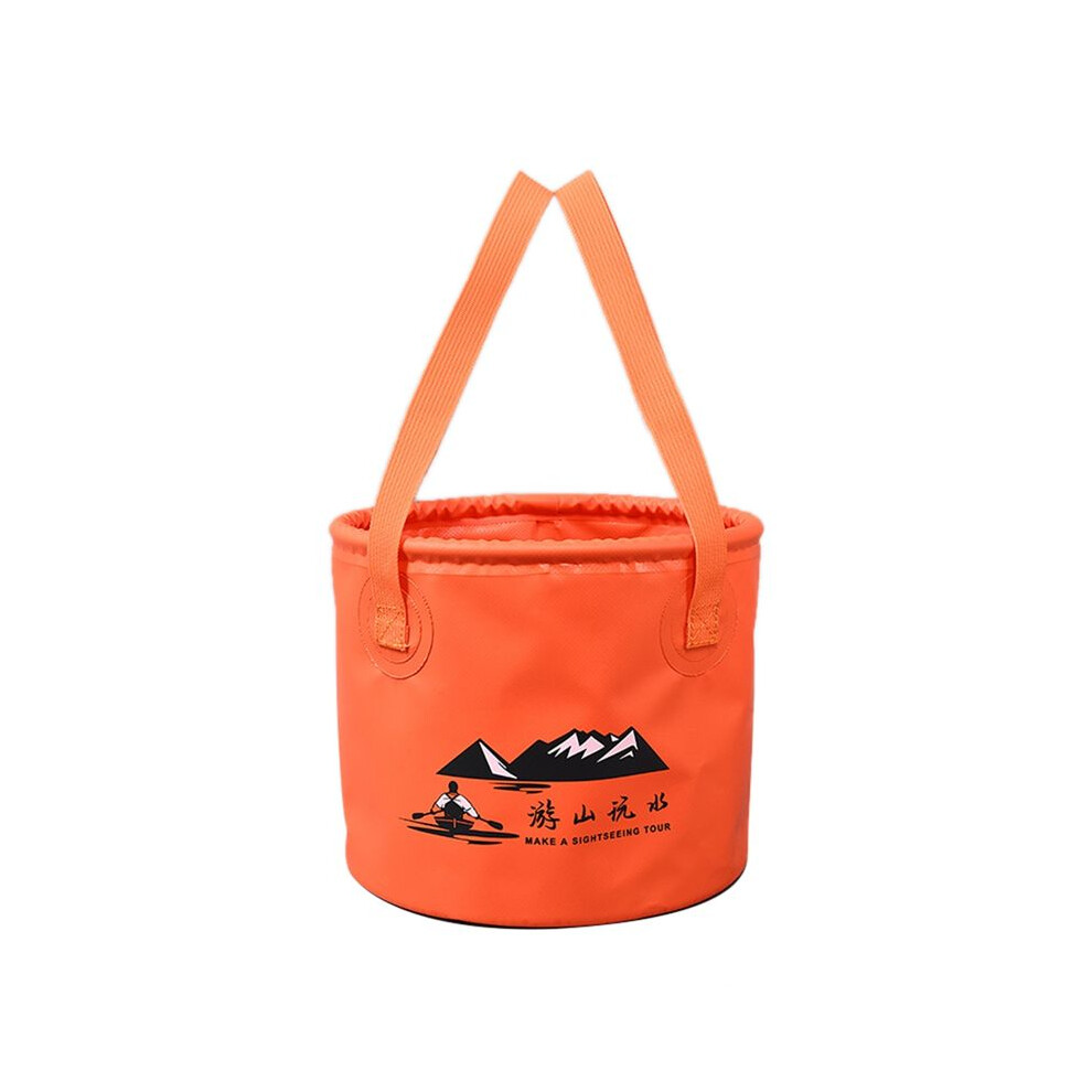Foldable Bucket With Handle For Camping Fishing Hiking, Foldable Water Container Handbag,Portable Foldable Red