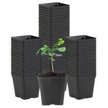 Square Seedling Pots Flexible Plastic Seedling Pots are for Plants and Succulents in Square Pots(100PCS)