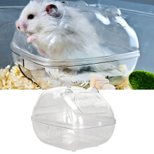 Große transparente Hamsterbadebox 13x9x9cm, auslaufsicher, im Cartoon-Design