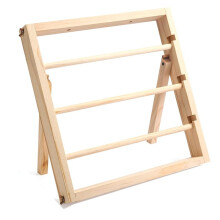 Ribbon Storage Rack - Wooden Ribbon Spool Holder for Mesh Ribbon and Washi Tape Arts and Crafts Supplies