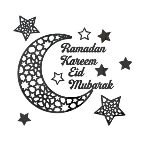 Ramadan Crescent 3D Acrylic Mirror Wall Sticker for Doors Windows Closets 1