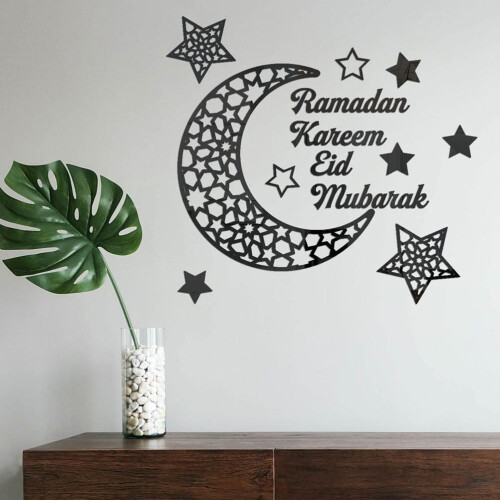 Ramadan Crescent 3D Acrylic Mirror Wall Sticker for Doors Windows Closets 2