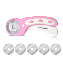 45mm Rotary Cutter with 5pcs Extra Blades with Lock for Fabric, Leather, Crafting, Sewing, Quilting