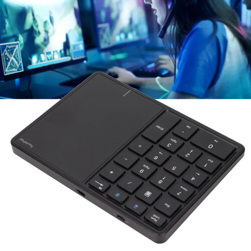 2-in-1 Wireless Numeric Keypad Touchpad 22 Keys BT4.2 Type C Black