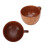 Wood Coffee Mug Tea Cup, Retro Flat Base, Handle, 93g 3