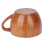 Wood Coffee Mug Tea Cup, Retro Flat Base, Handle, 93g 6