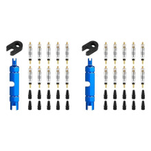 20pcs Valve Core for Presta,Valve Core Bike Bicycle Replacement with 4 Valve Core Remover Tools&20 Valve Stem Core Caps