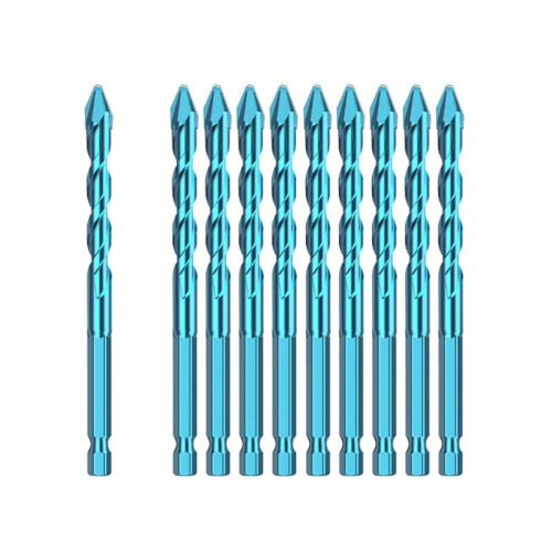 10pcs Tile Bit  Spade Drill Bit Set High Hardness Eccentric Drill Cordless Drill Power Tools Accessories 8mm