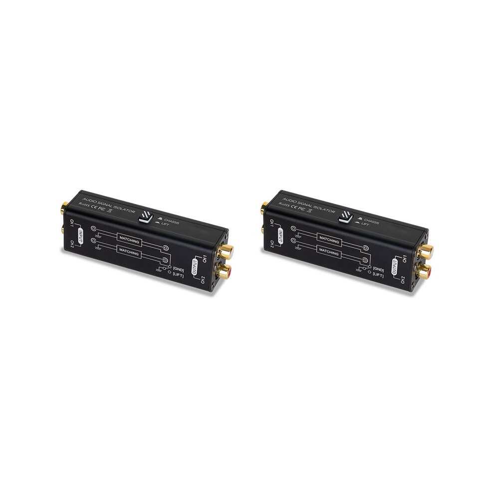 2X Professional Audio Signal Isolator Audio Current Noise Filter Remover Rca Interface Plug And Passive Isolator 4713694173351