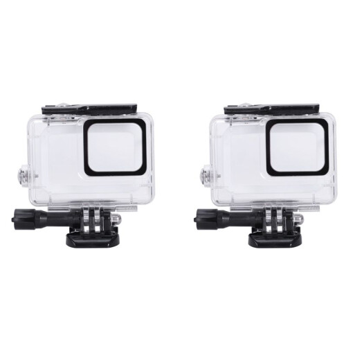 2X Waterproof Housing for  Hero7 White and Hero7 Silver, Protective 45m Underwater Dive Case Shell with Bracket