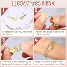 24pc Magnetic Necklace Clasps & Closures Rose Round Cylindrical Jewelry Magnetic Clasp Connector Locking for Necklaces