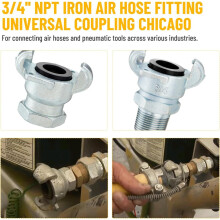 8PCS 3/4inch NPT Air Hose Fitting, Universal Coupling Chicago Fitting 3/4inch for Male End, Female End