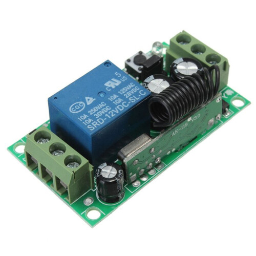 4X  12V 10A 1Ch Wireless Remote Control  System Receiver Transmitter 2 Buttons Waterproof Remote 433Mhz 1