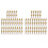 50 Pre Rolled Gold Plastic Silverware - Wrapped Disposable Silverware Set with Forks, Knives, Spoons, White Napkins 1