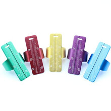 Red Aluminum Dental Endo Finger Ruler, 1 Pack Orthodontic Measuring Tool for Easy Identification
