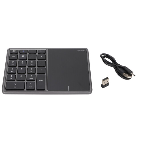 Type-C Wireless Numeric Keypad with Touchpad 22 Keys 2.4G Dual Mode Gray 1