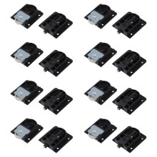 8X Wardrobe Black Plastic Plate 25mm Dia Wheel Sliding Door Roller