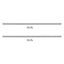 2X 320mm x M8 Stainless Steel Thread Bar Stock Rod Silver Tone