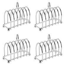 4X Toast Bread Rack Holder 6 Slice Stainless Steel Toast Rack with Feet and Loop Carry Handle