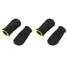 18-Pin Carbon Fiber Finger Sleeves For PUBG Mobile Games Press Screen Finger Sleeves Black & Yellow(32 Pcs)