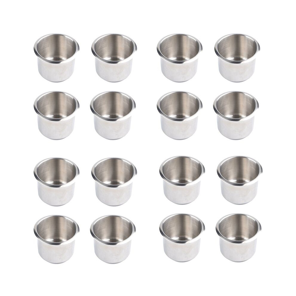 16Pcs Universal Marine Boat Cup Holder 68X55mm Stainless Steel Drop In Drink Cup Holder For Poker Table Couch 4762167177242