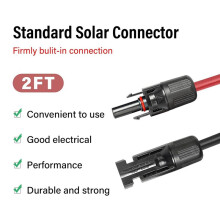 Verlengkabel voor Zonne- - 10AWG (6 Mm²) Zonnepaneelconnector, Mannelijke/Vrouwelijke Zonneconnector voor Zonnepanelen voor Buiten